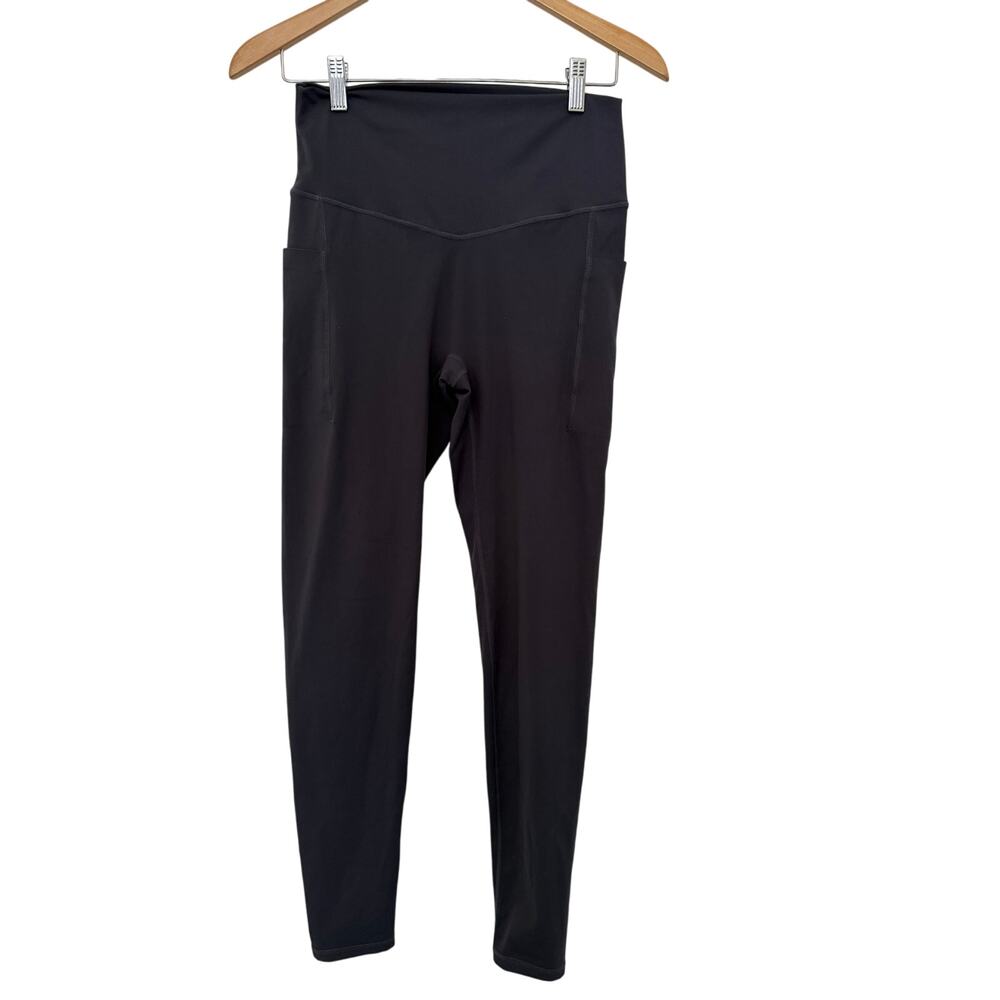 Popflex Gray High Waisted Limitless Leggings Pockets 29" Large Athleisure Casual